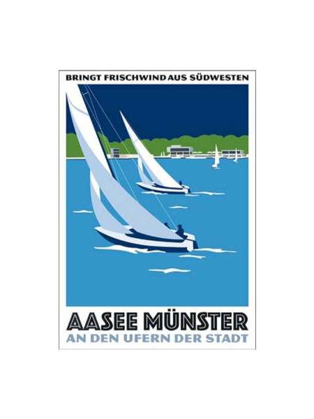 Poster Wentrup - Frischwind Segler auf dem Aasee - hoch