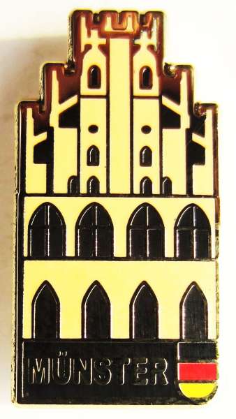 Ansteckpin - Münster Rathaus bunt