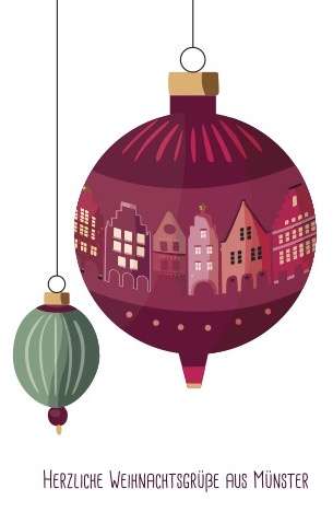 Klappkarte Weihnachtskugel mit Kugel grün mmm