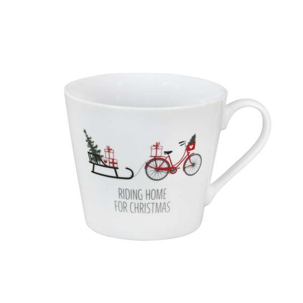Tasse Rotes Fahrrad mit Schlitten - Krasilnikoff