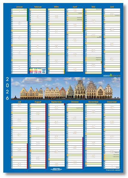 Kalenderblatt Wandkalender Münster 2026