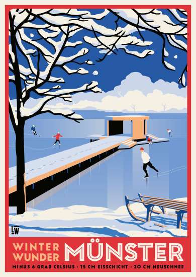 Postkarte Wentrup Winterwunder Aasee