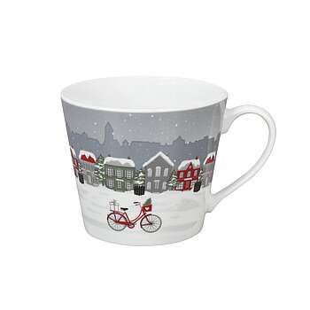 Tasse Rotes Fahrrad im Winter - Krasilnikoff