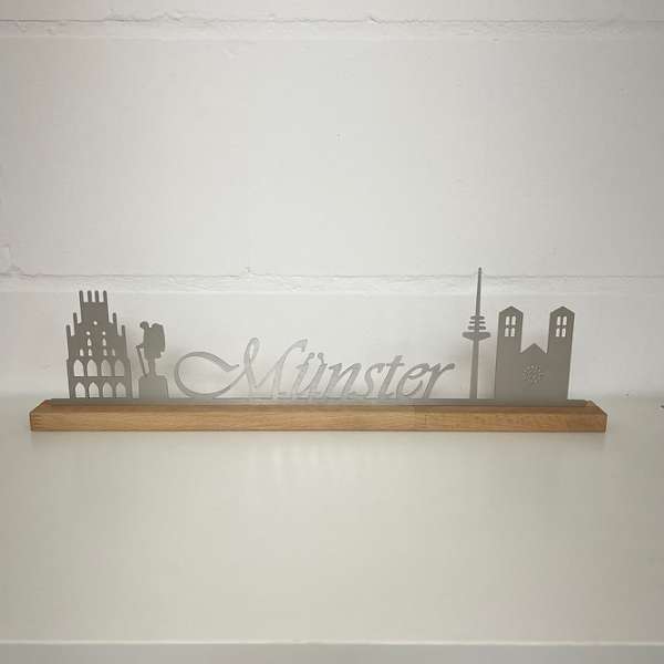 Münster Skyline auf Holzsockel